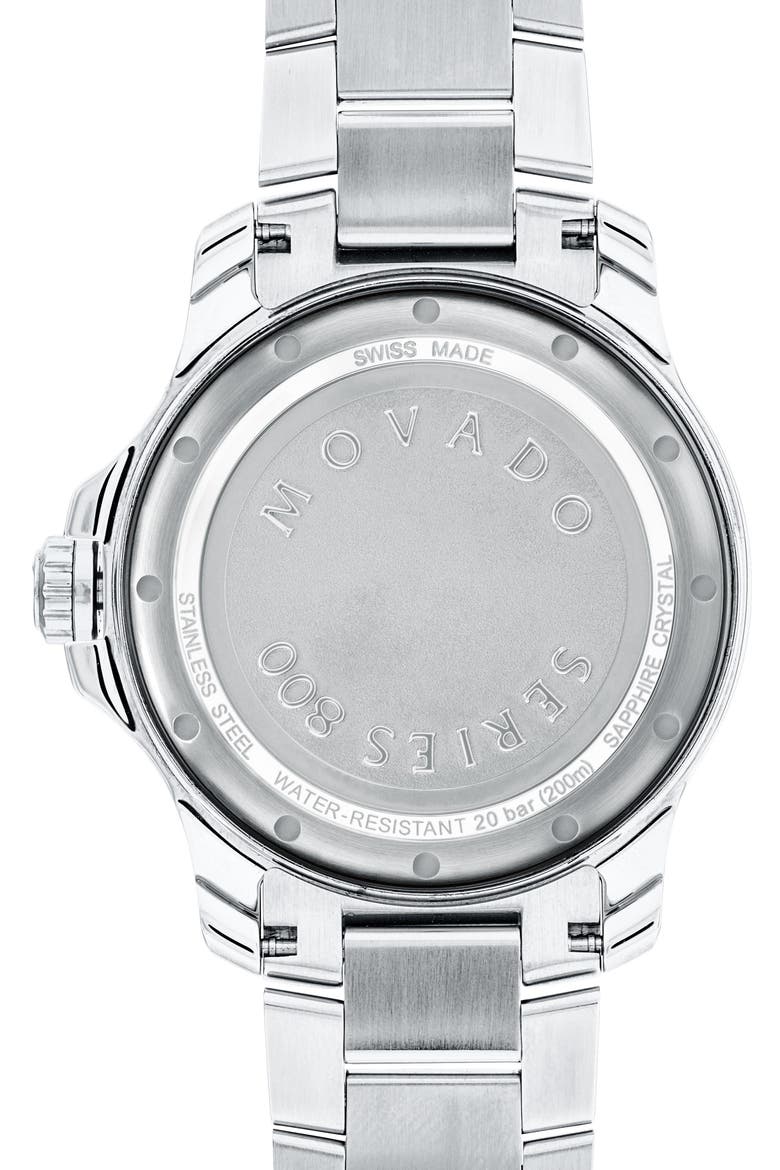 Series 800 Bracelet Watch, 40mm, Alternate, color, RED/ SILVER