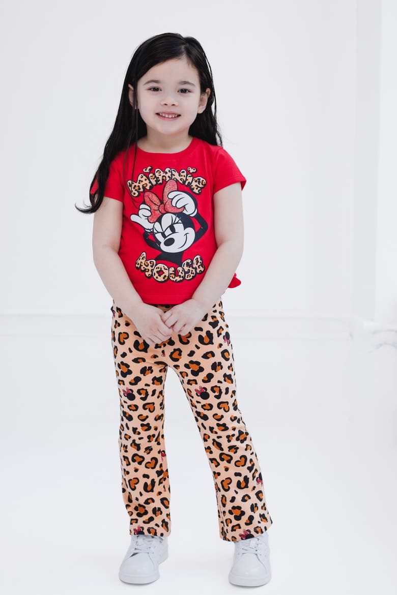 Minnie Mouse 2-Piece T-Shirt and Leggings Set, Alternate, color, Minnie Red Leopard