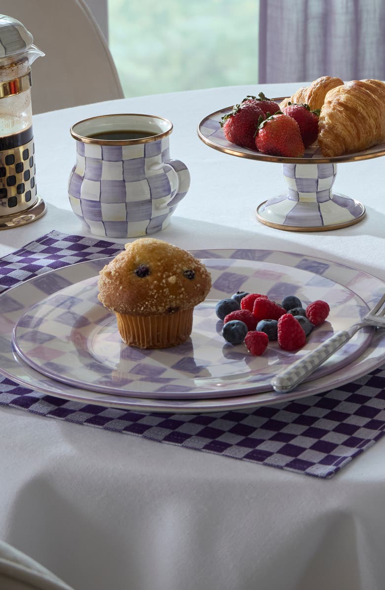 MACKENZIE CHILDS Violet Check Salad/Dessert Plate, Alternate, color, Violet
