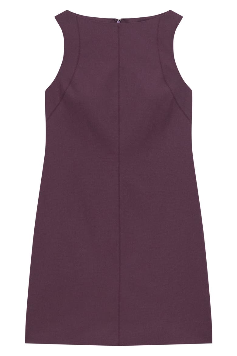 Boat Neck Stretch Wool Minidress, Alternate, color, DARK IRIS