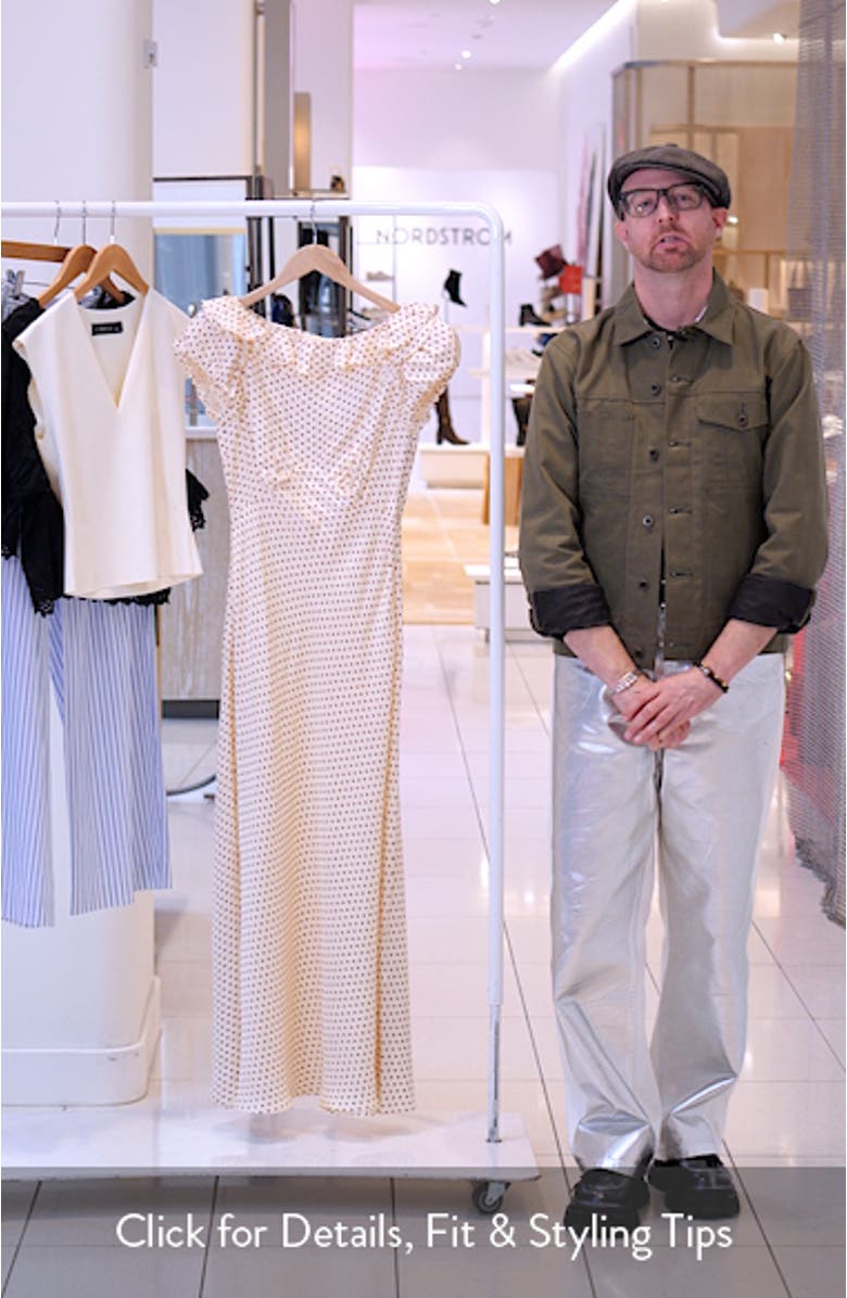 Emerence Ruffle Print Silk Blend Maxi Dress, sales video thumbnail