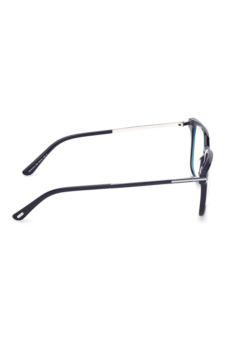 53mm Square Optical Glasses, Alternate, color, NAVY BLUE / SHINY PALLADIUM
