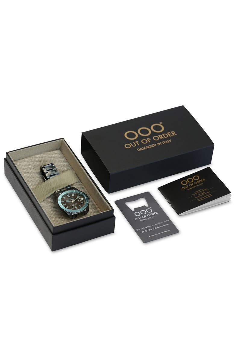 Casanova Bracelet Watch, 44mm, Alternate, color, TURQUOISE AND BROWN