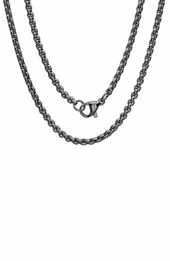 Men's Ion Plated Stainless Steel Box Chain Necklace