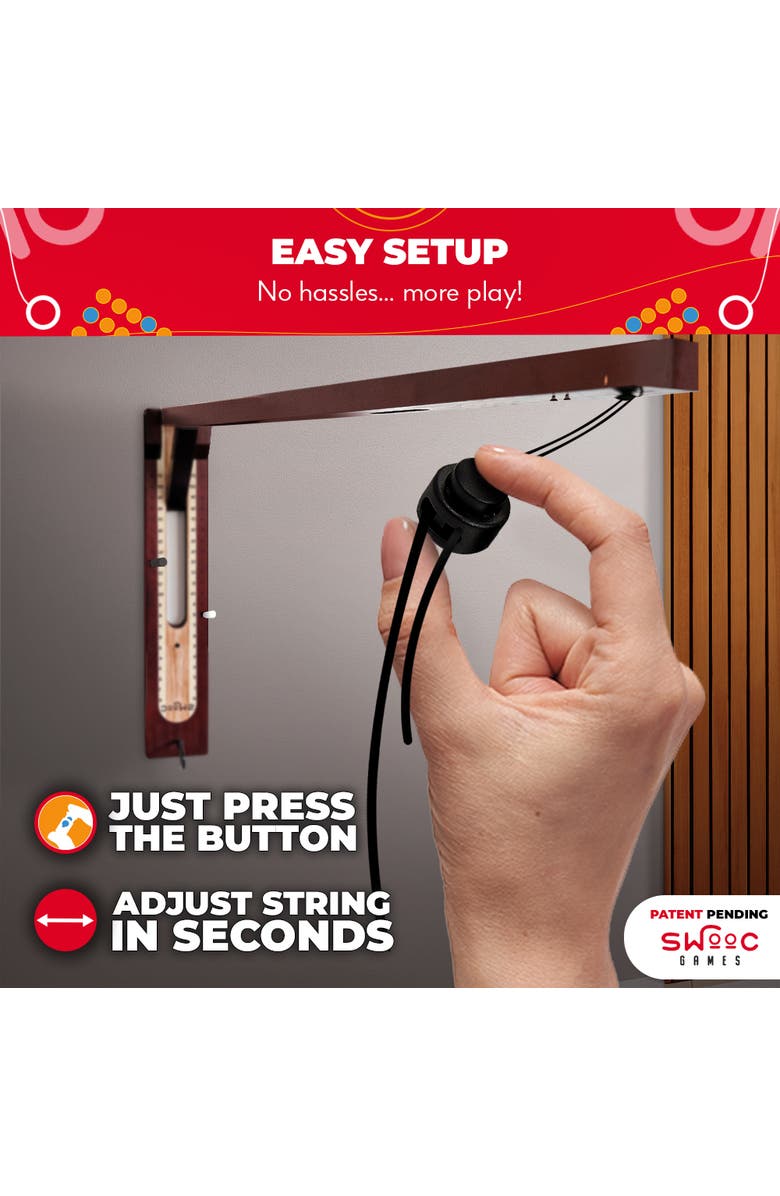 Swooc Games Hook And Ring Game | Wall Mounted Modern Design, Alternate, color, Brown