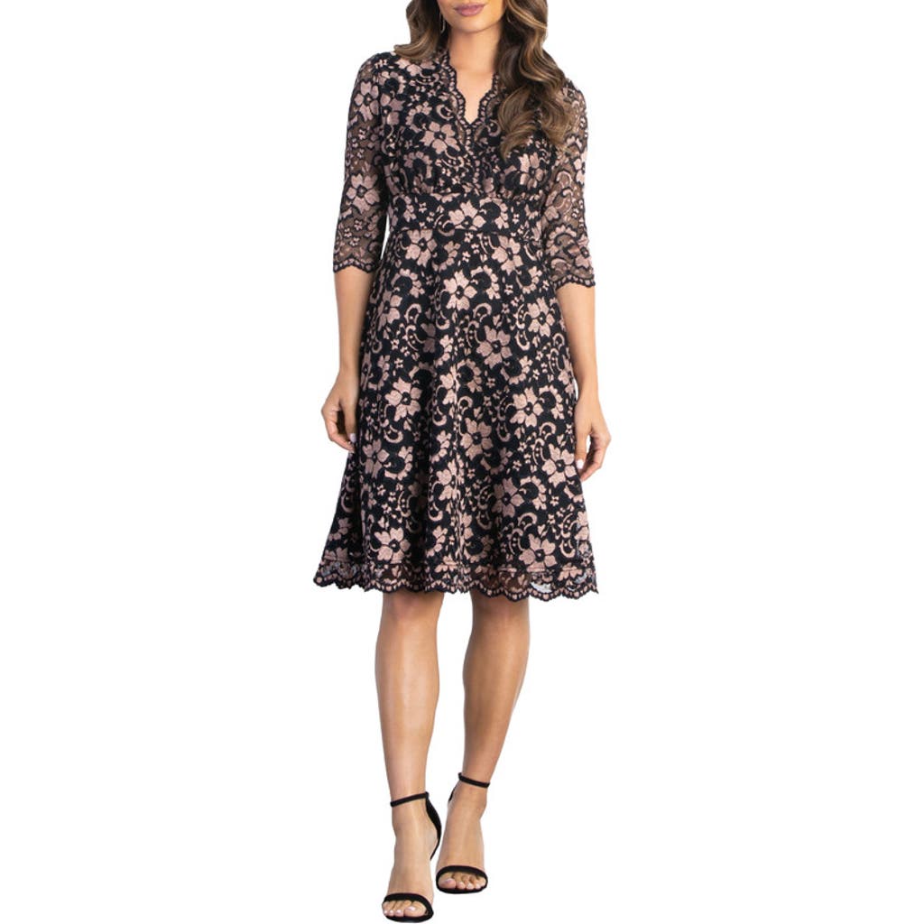 Kiyonna Mon Cherie Lace Cocktail Dress In Multi