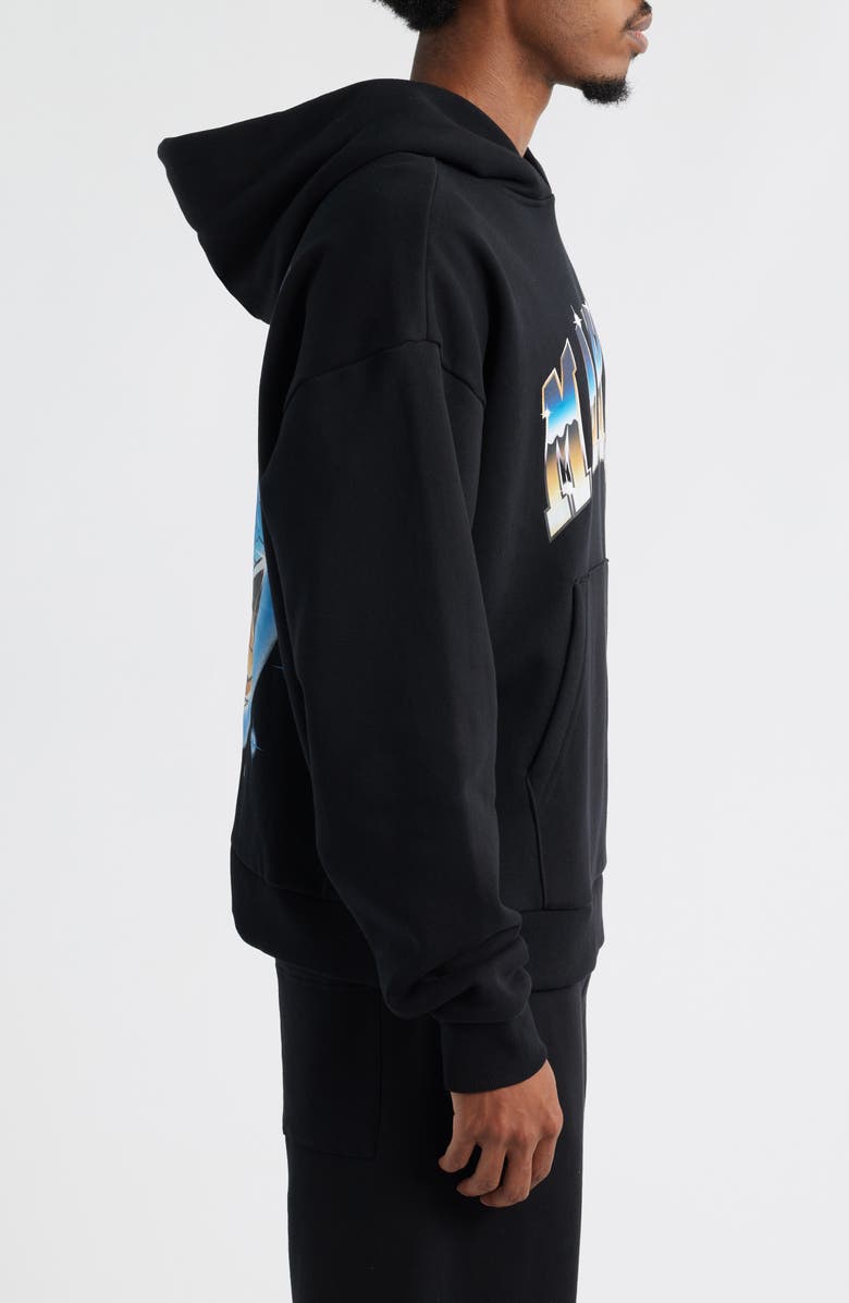 MARKET SMILEY<sup>®</sup> Chrome Logo Cotton Fleece Hoodie, Alternate, color, Black