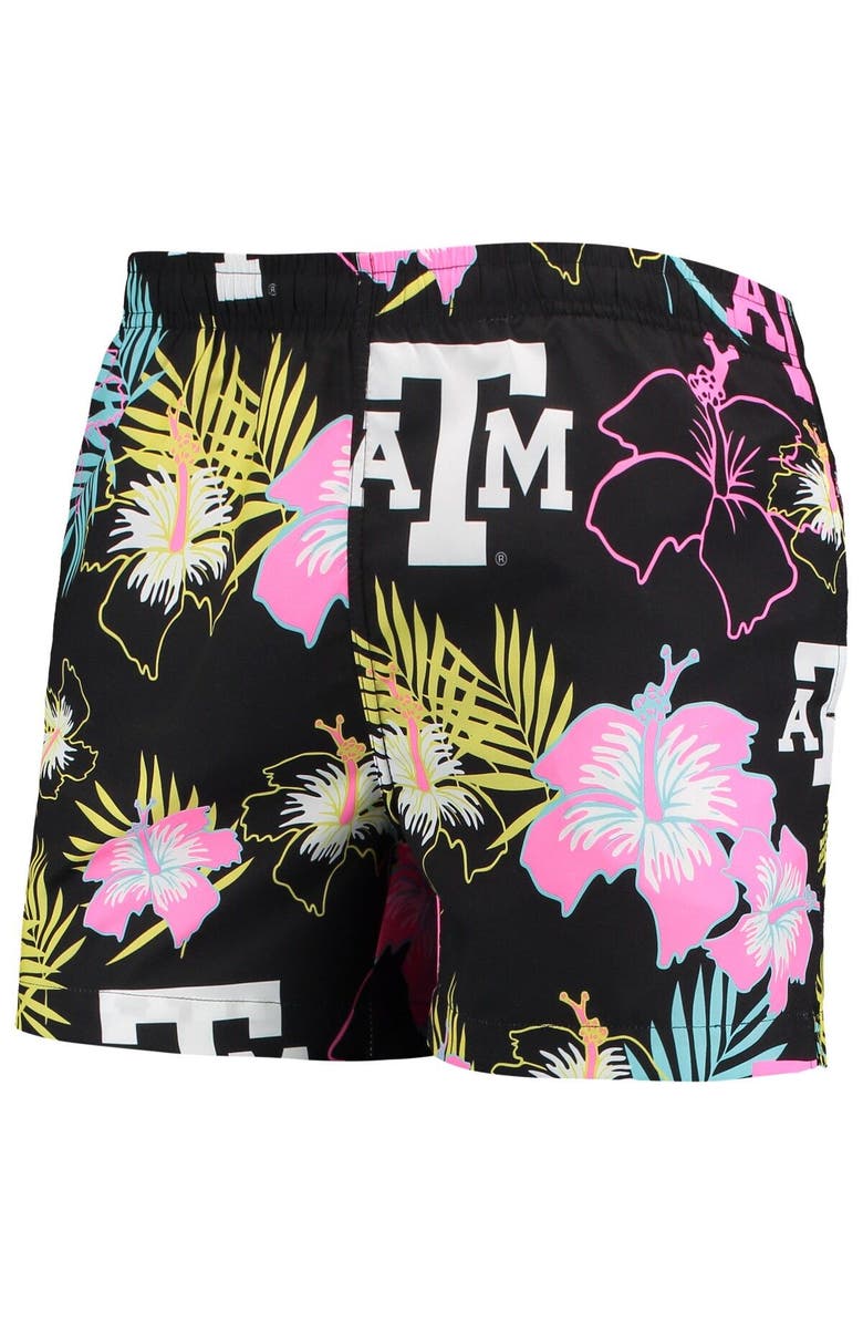 FOCO Men's FOCO Black Texas A&M Aggies Neon Floral Swim Trunks, Alternate, color, 