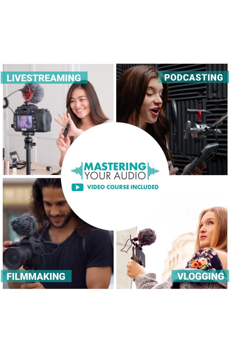 MOVO VXR10 Universal Camera Shotgun Microphone for Video Recording, Alternate, color, Black