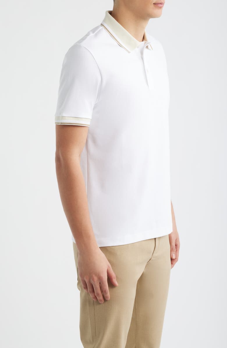 BOSS Parlay Tipped Cotton Polo, Alternate, color, White