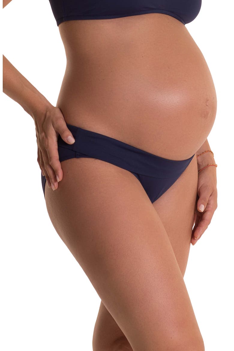 Olivia Maternity Bikini Bottoms, Alternate, color, NAVY