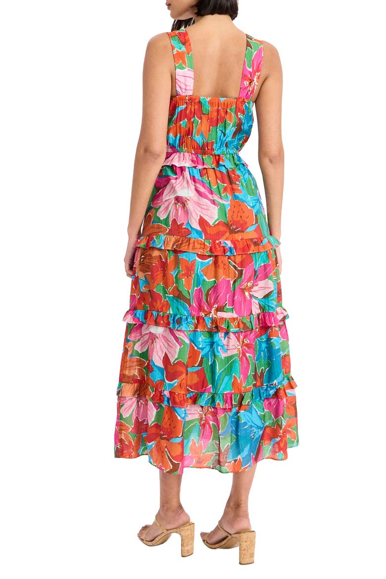 Floral Midi Sundress, Alternate, color, KELLY GREEN/ FUCHSIA