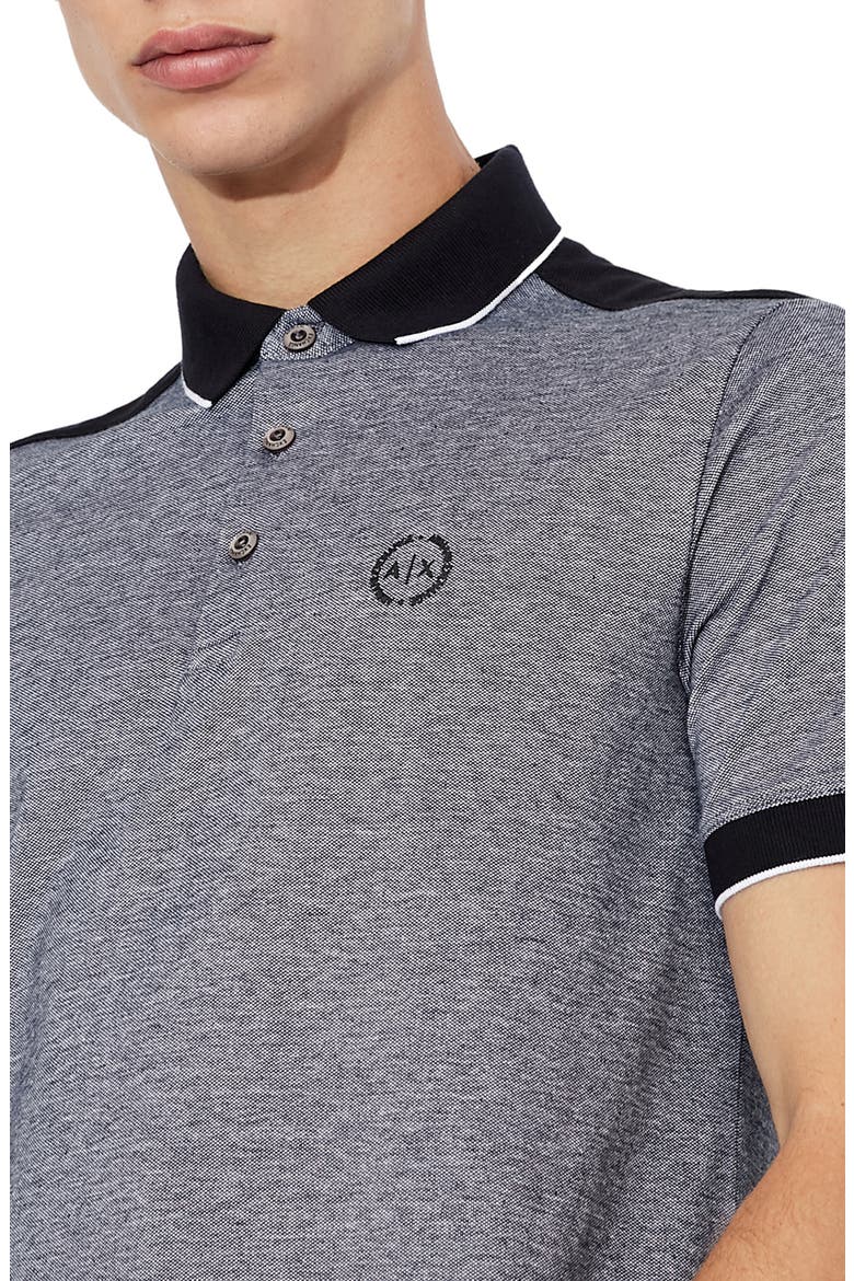 Heathered Piqué Polo, Alternate, color, HEATHERED NAVY