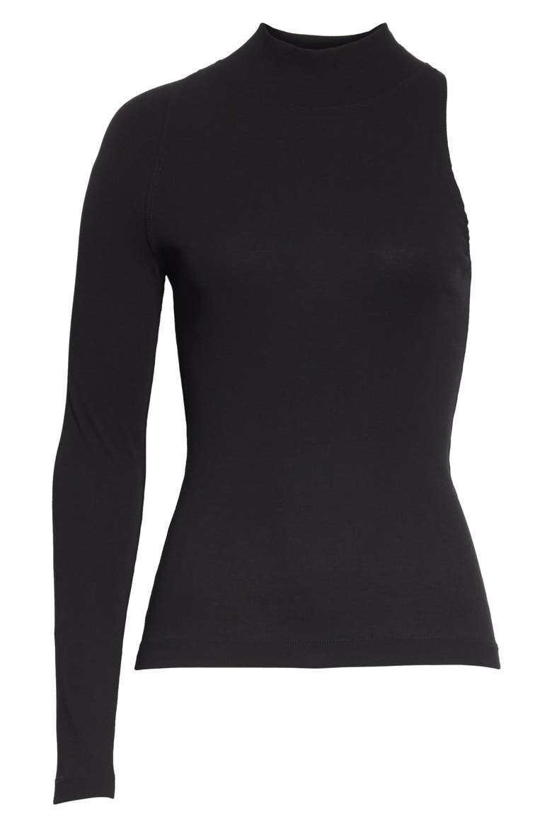 One-Shoulder Top, Alternate, color, BLACK