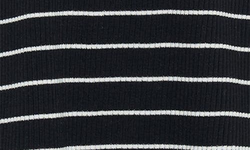 Tiny Tribe Kids' Stripe Rib Stretch Cotton T-shirt In Black