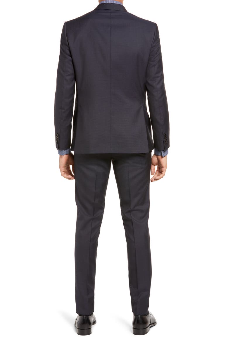Robbie Slim Fit Micro Dot Wool & Silk Suit, Alternate, color, NAVY