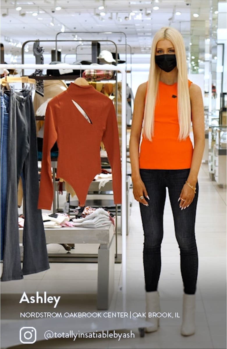 Slit Neck Sweater Bodysuit, sales video thumbnail