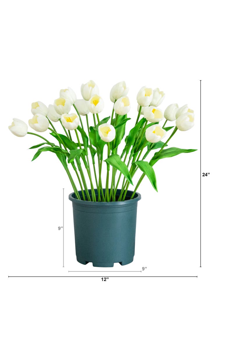 NEARLY NATURAL 2-ft UV Resistant Artificial Tulip Plant, Alternate, color, Green