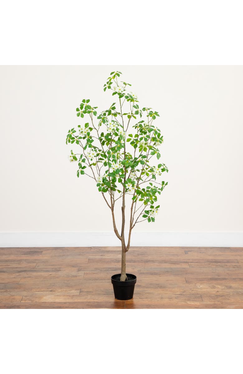 NEARLY NATURAL 5-ft Artificial Dogwood Tree, Alternate, color, Green