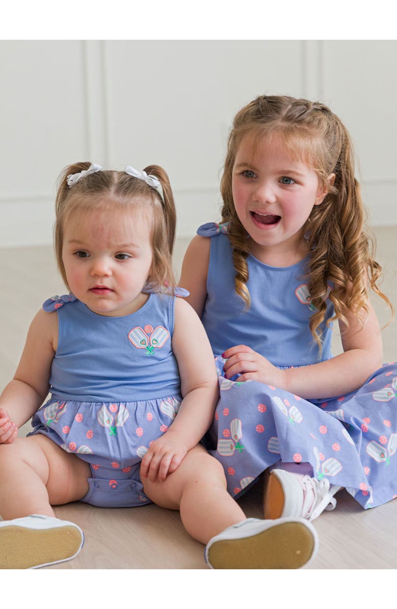 RuffleButts Tie Shoulder Twirl Dress, Alternate, color, Pickleball Playtime