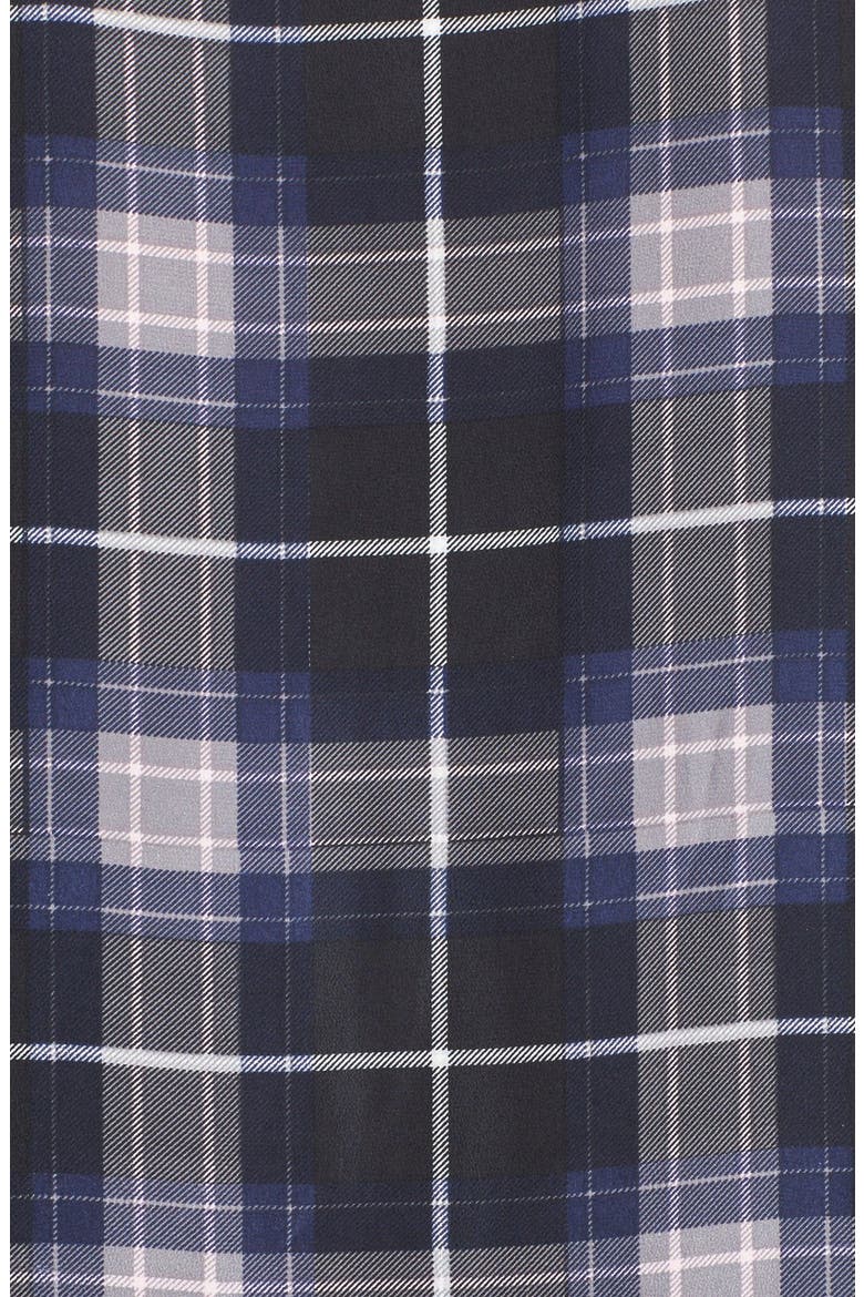 'Reese' Plaid Silk Shirt, Alternate, color, TRUE BLACK