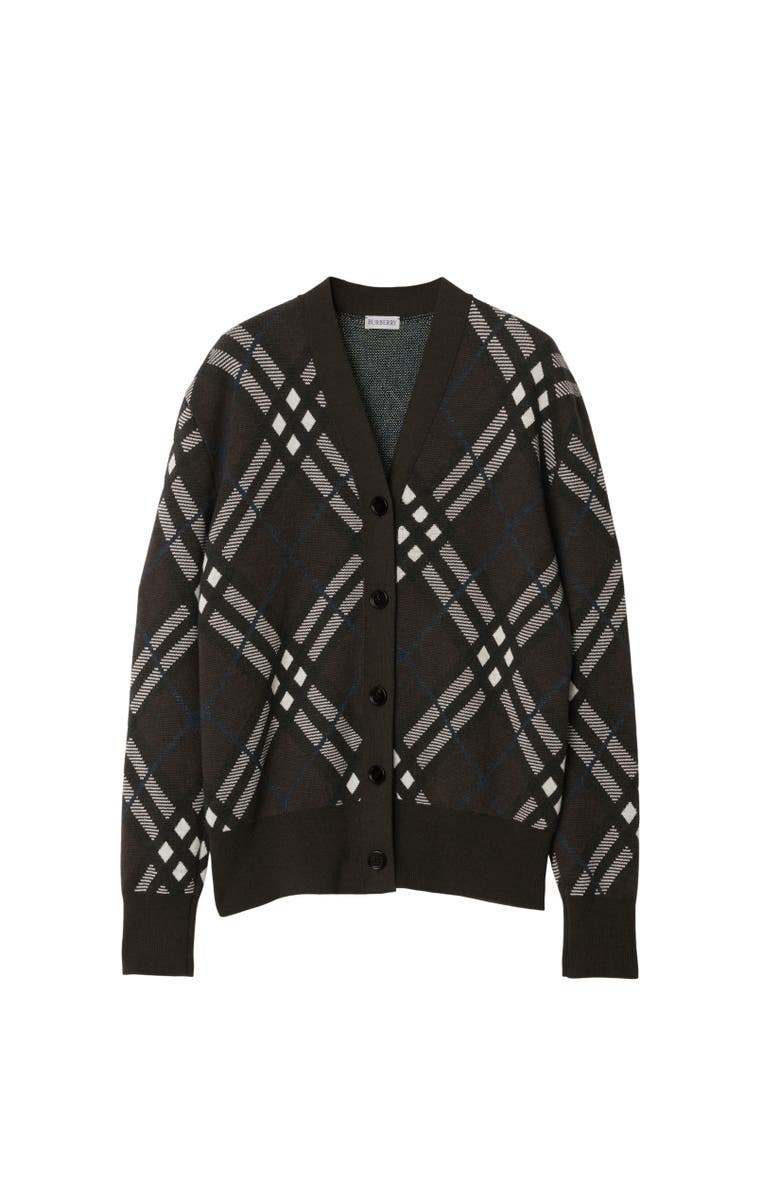 Burberry Check Wool Mohair Blend Cardigan, Alternate, color,