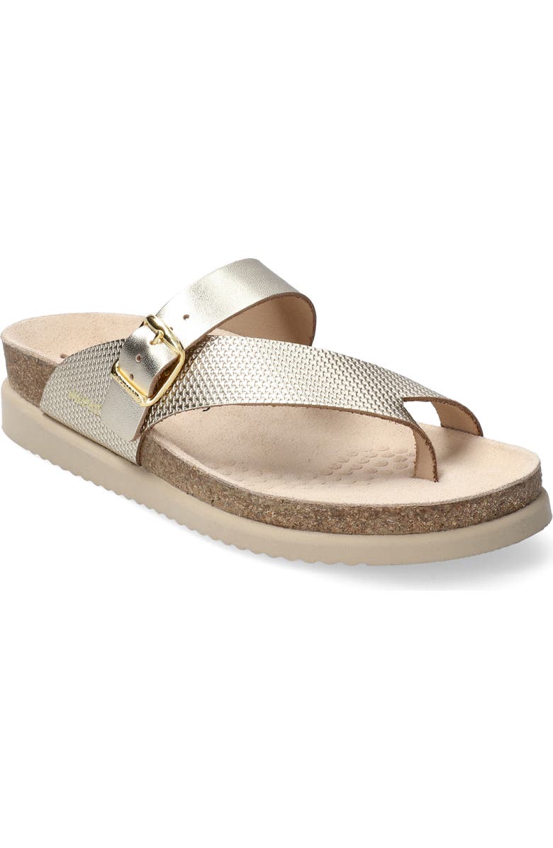 Mephisto Helen Mix Toe Loop Sandal, Main, color, Gold Flash/ Vega