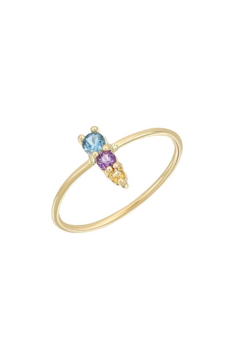 14K Gold Semiprecious Stone Ring