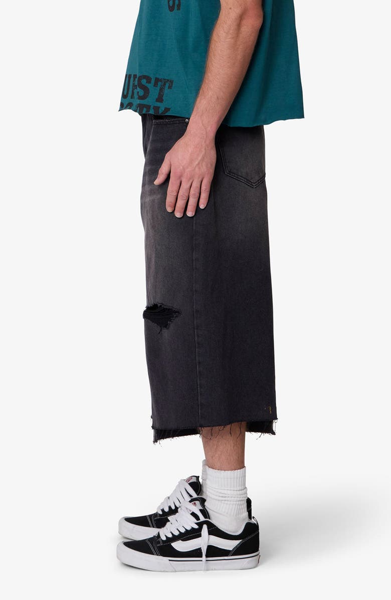 mnml Distressed Panel Denim Shorts, Alternate, color, 