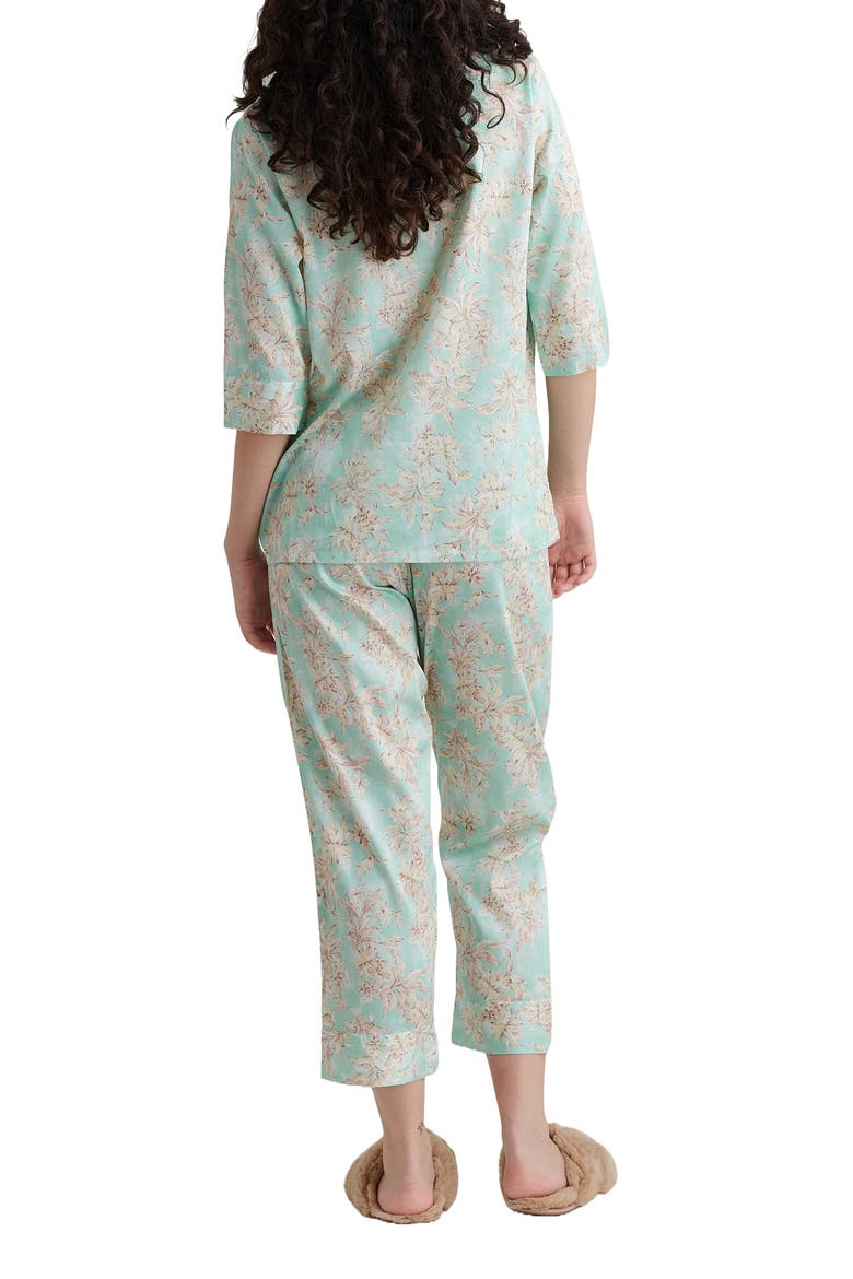 Bridget Crop Cotton Sateen Pajamas, Alternate, color, MINT