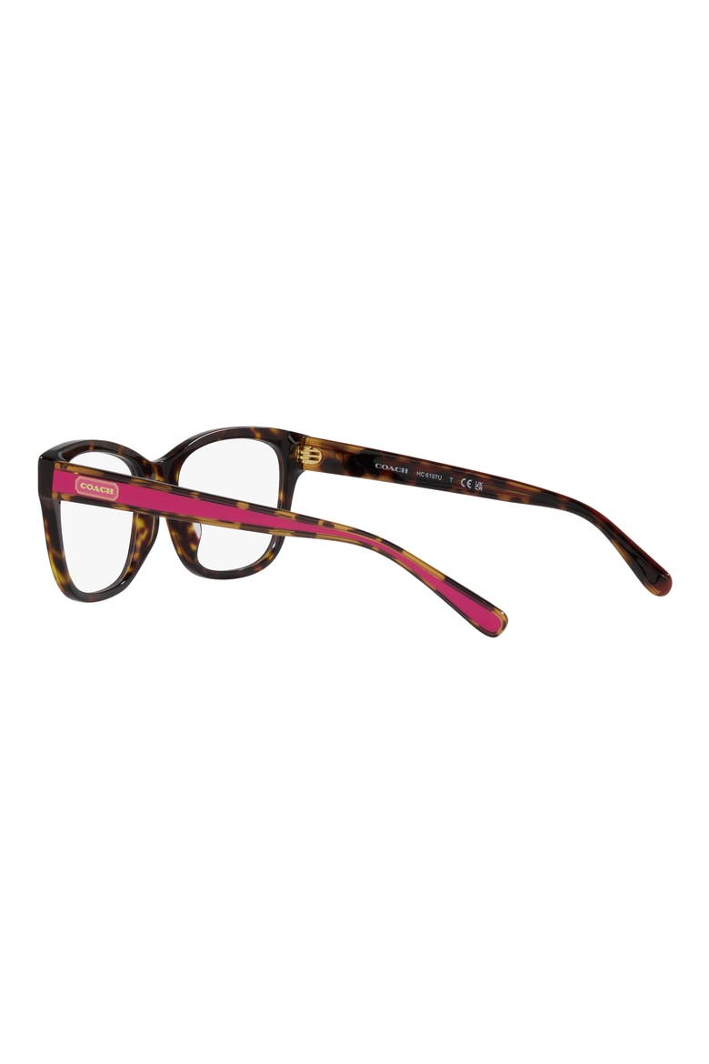 53mm Square Optical Glasses, Alternate, color, DK TORT