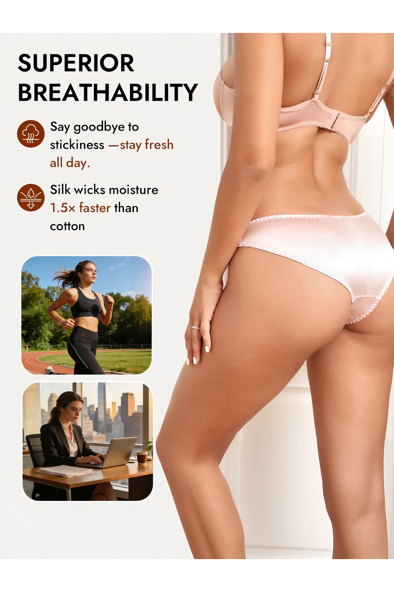 Pure Silk 3-Pack Silk Briefs Panties, Alternate, color, Light Pink