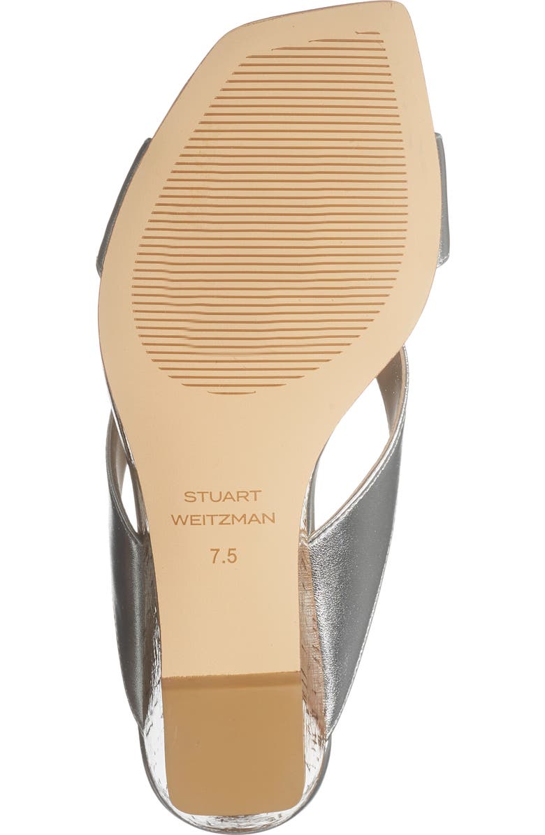 Stuart Weitzman Miami Wedge Slide Sandal, Alternate, color, Silver