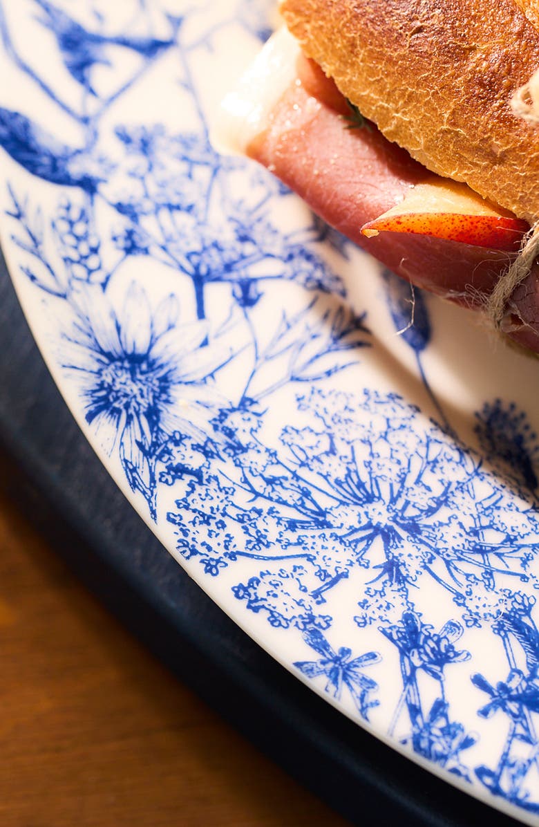 Caskata Summer Blues Rimmed Dinner Plate - Porcelain - Set 4, Alternate, color, Blue