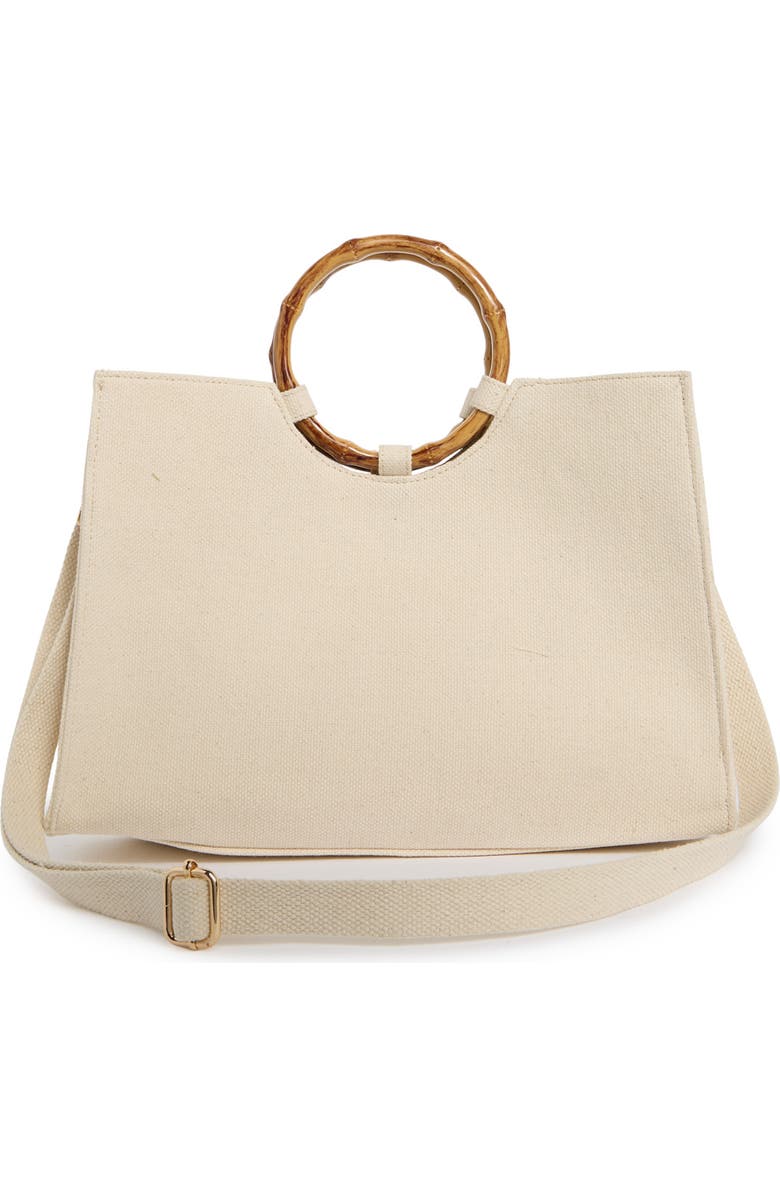 Collection XIIX Beaded Veggie Bamboo Handle Tote Bag, Alternate, color, Natural