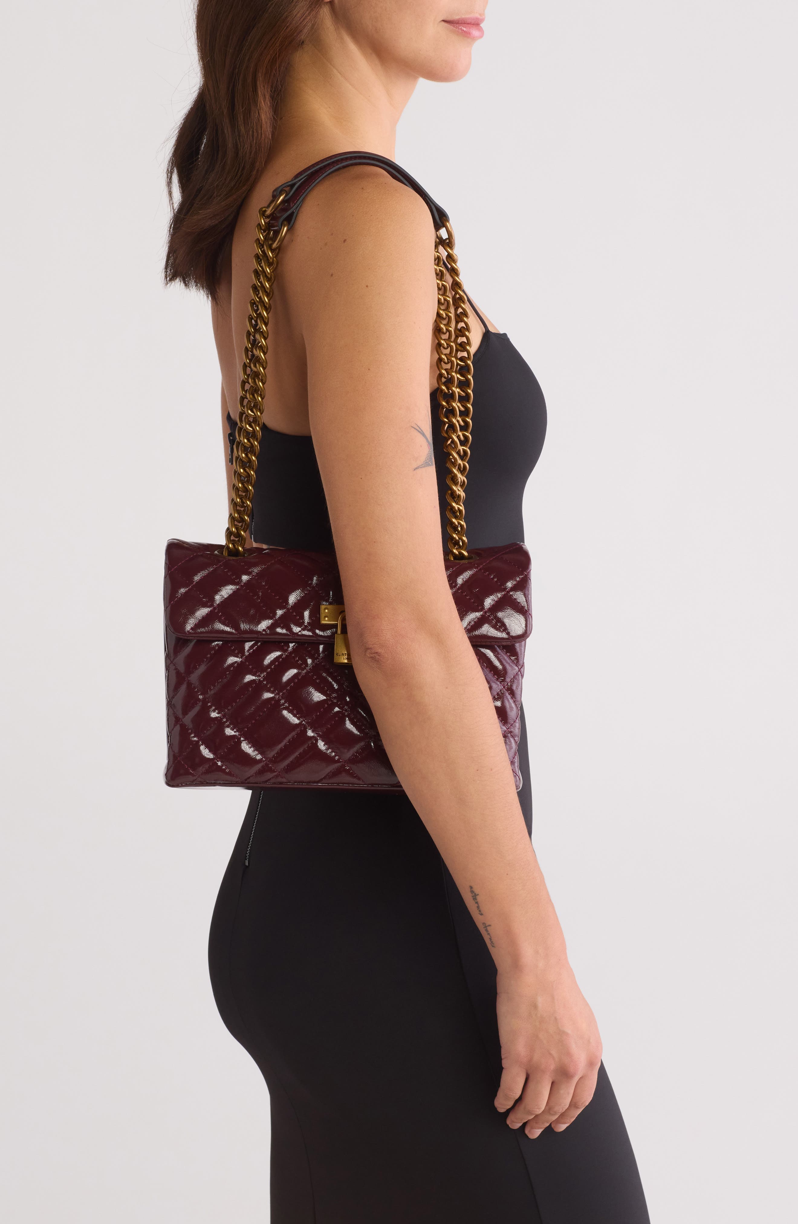 Kurt Geiger London Brixton Lock Leather Shoulder Bag, Alternate, color, 