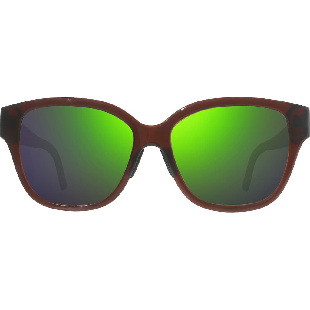 Revo Perry 55mm Polarized Cat Eye Sunglasses In Green