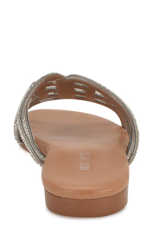 Shop Nine West Timy Slide Sandal In Silver