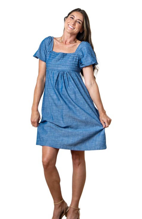 Women's Organic Ruched Chambray Dress