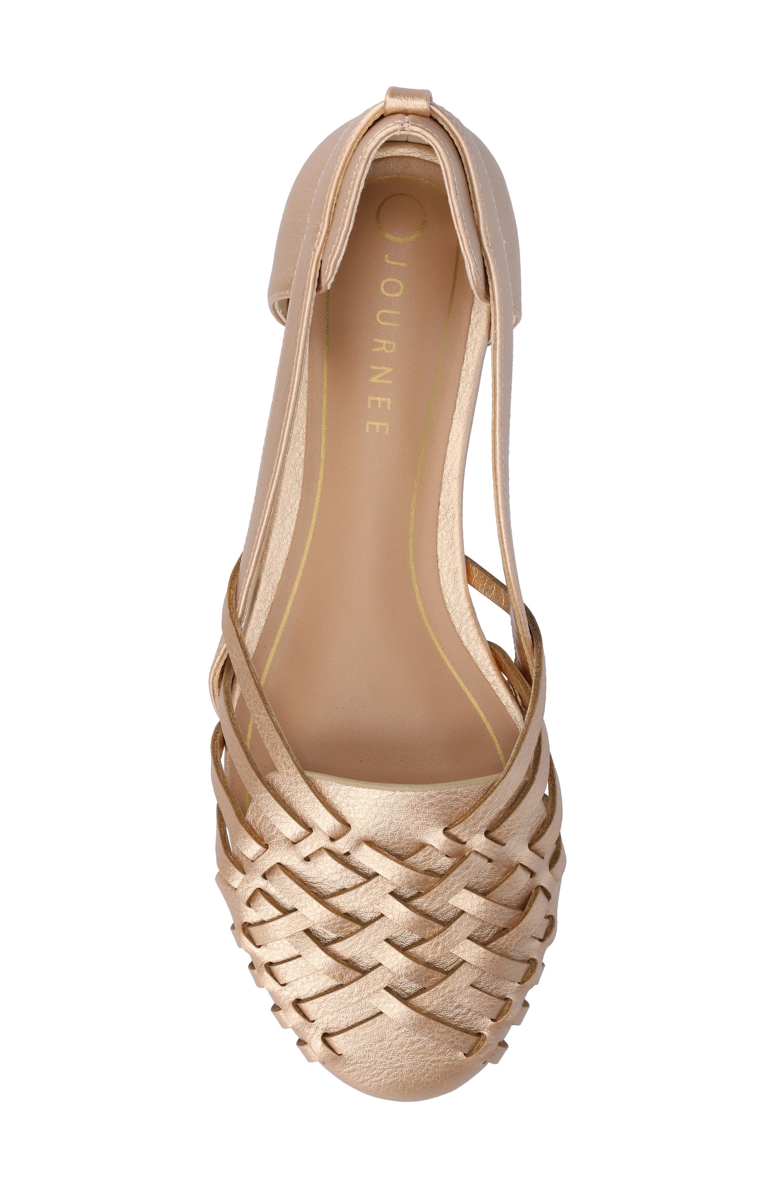 Journee Collection JOURNEE Ekko Weave Flat, Alternate, color, Champagne