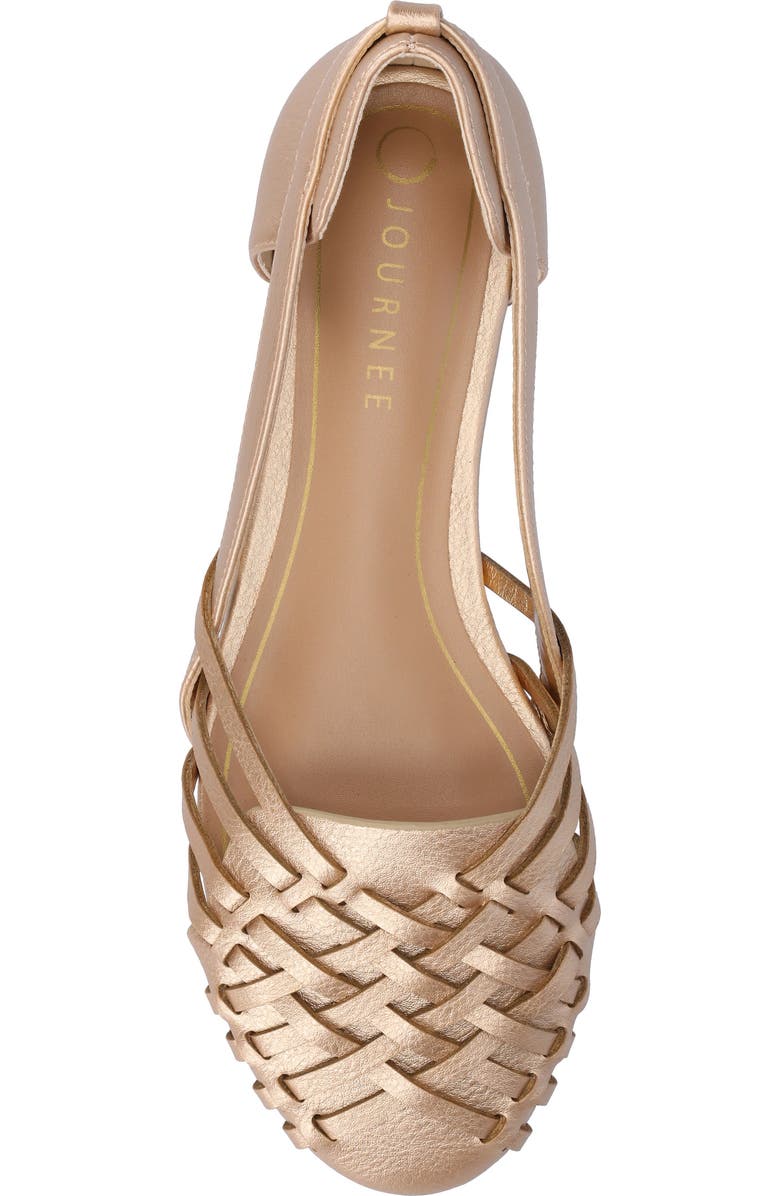 Journee Collection JOURNEE Ekko Weave Flat, Alternate, color, Champagne