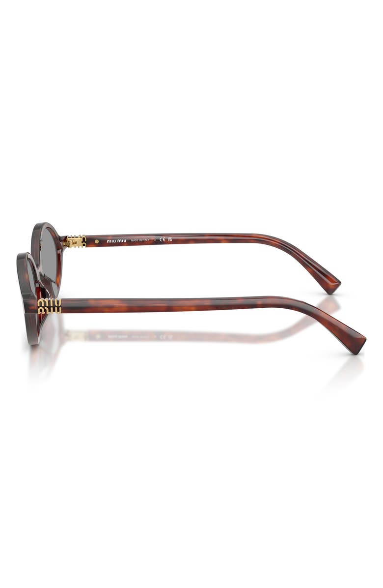 Miu Miu 50mm Oval Sunglasses, Alternate, color, Havana Mahogany / Grey