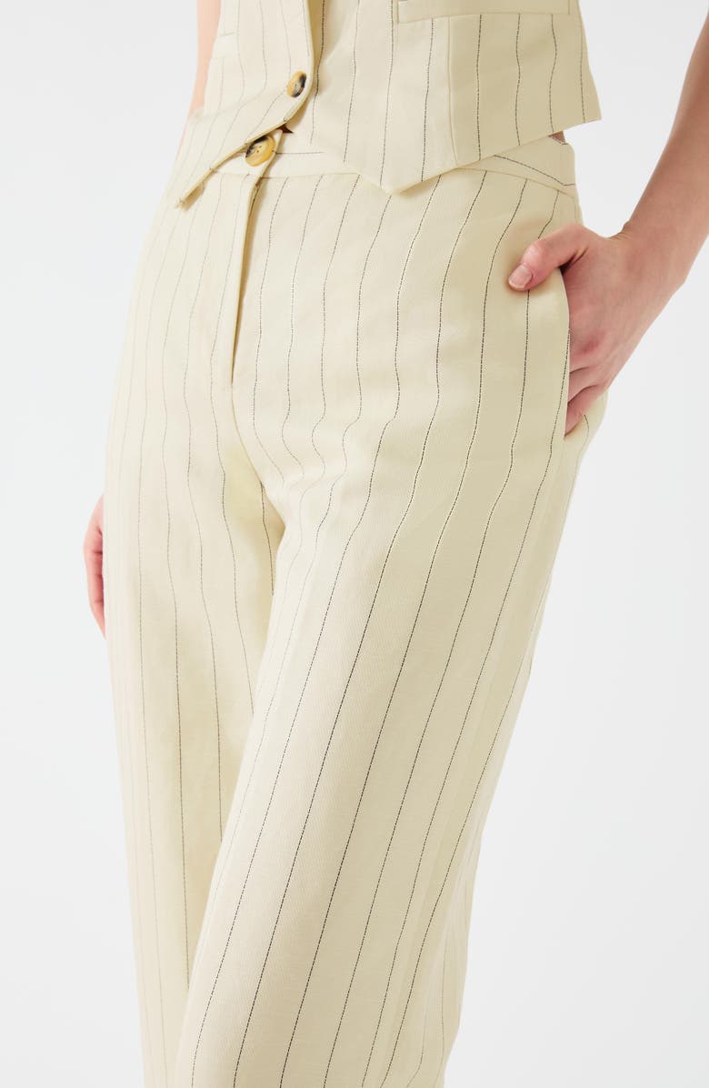 LK Bennett Pinstripe Pinstripe Linen Blend Pants, Alternate, color,