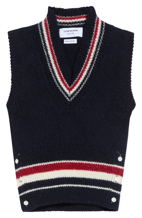 Hector Pointelle Intarsia V-Neck Sweater Vest