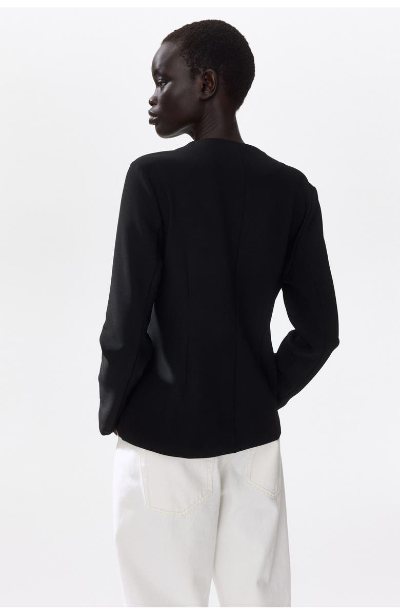 H&M Knot-button Jacket, Alternate, color, Black