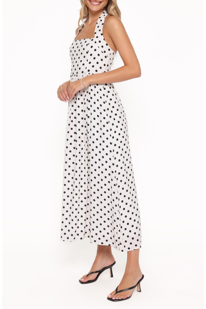 Gemini Polka Dot Halter Dress, Alternate, color, WHITE POLKA DOT