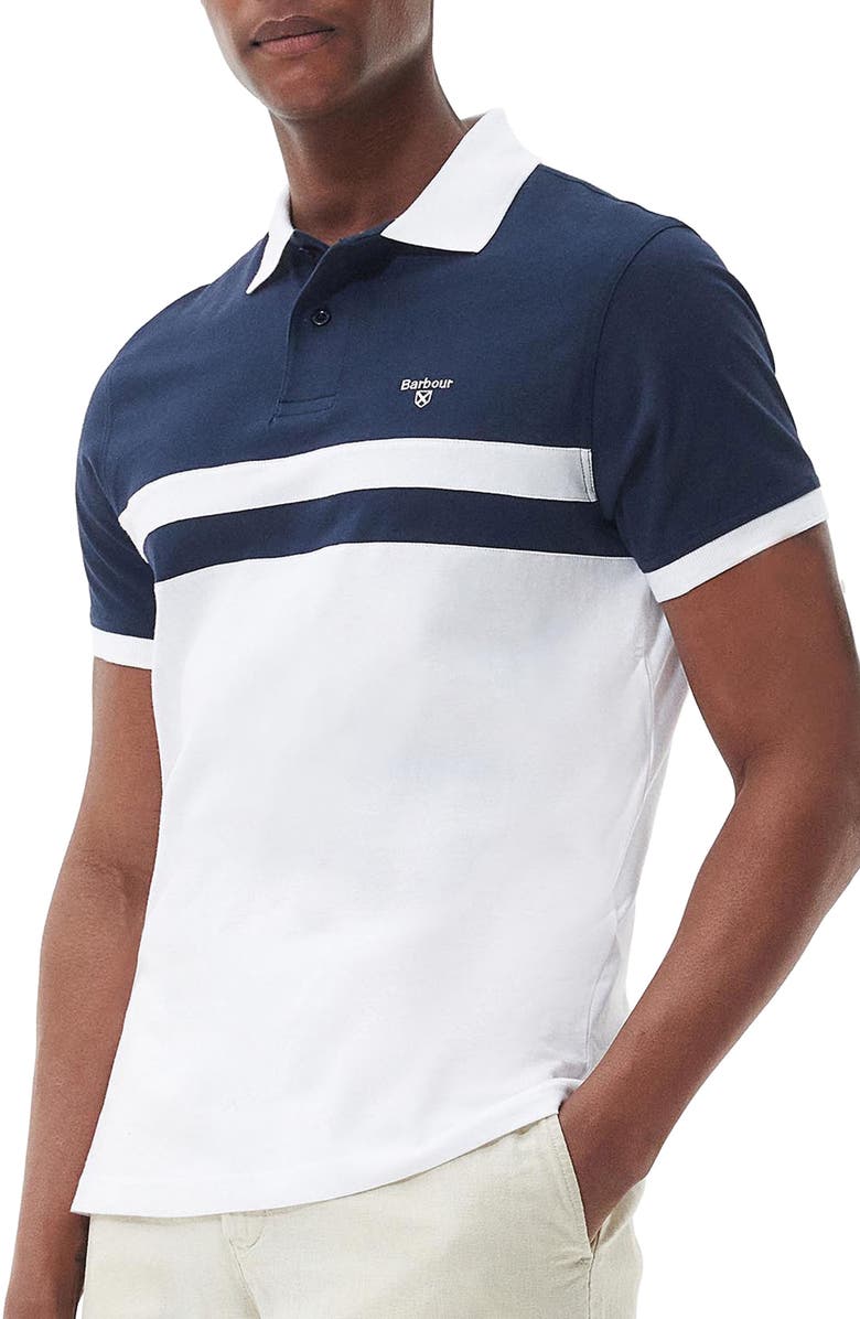 Barbour Bonnington Stripe Colorblock Polo, Main, color, 