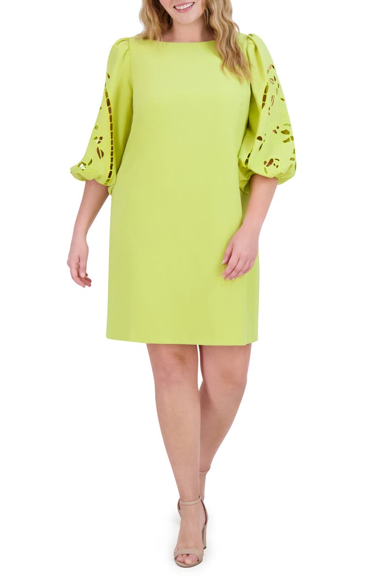 Vince Camuto Signature Eyelet Embroidered Shift Dress, Main, color, 