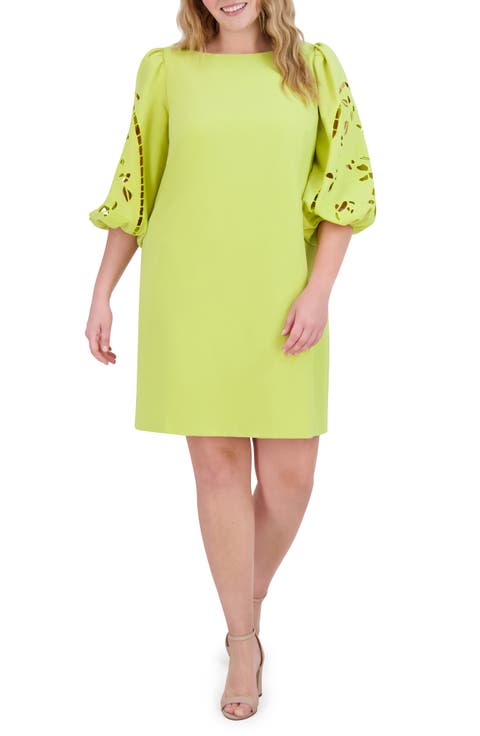Signature Eyelet Embroidered Shift Dress (Plus)