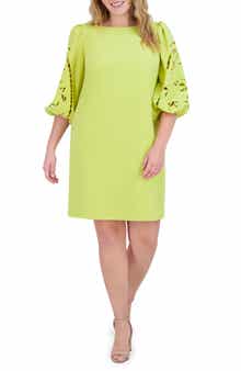 Vince Camuto Signature Eyelet Embroidered Shift Dress
